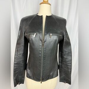 Tom Ford for Gucci Black Leather Jacket Sz 40